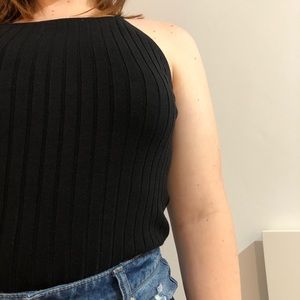 black ribbed tank top